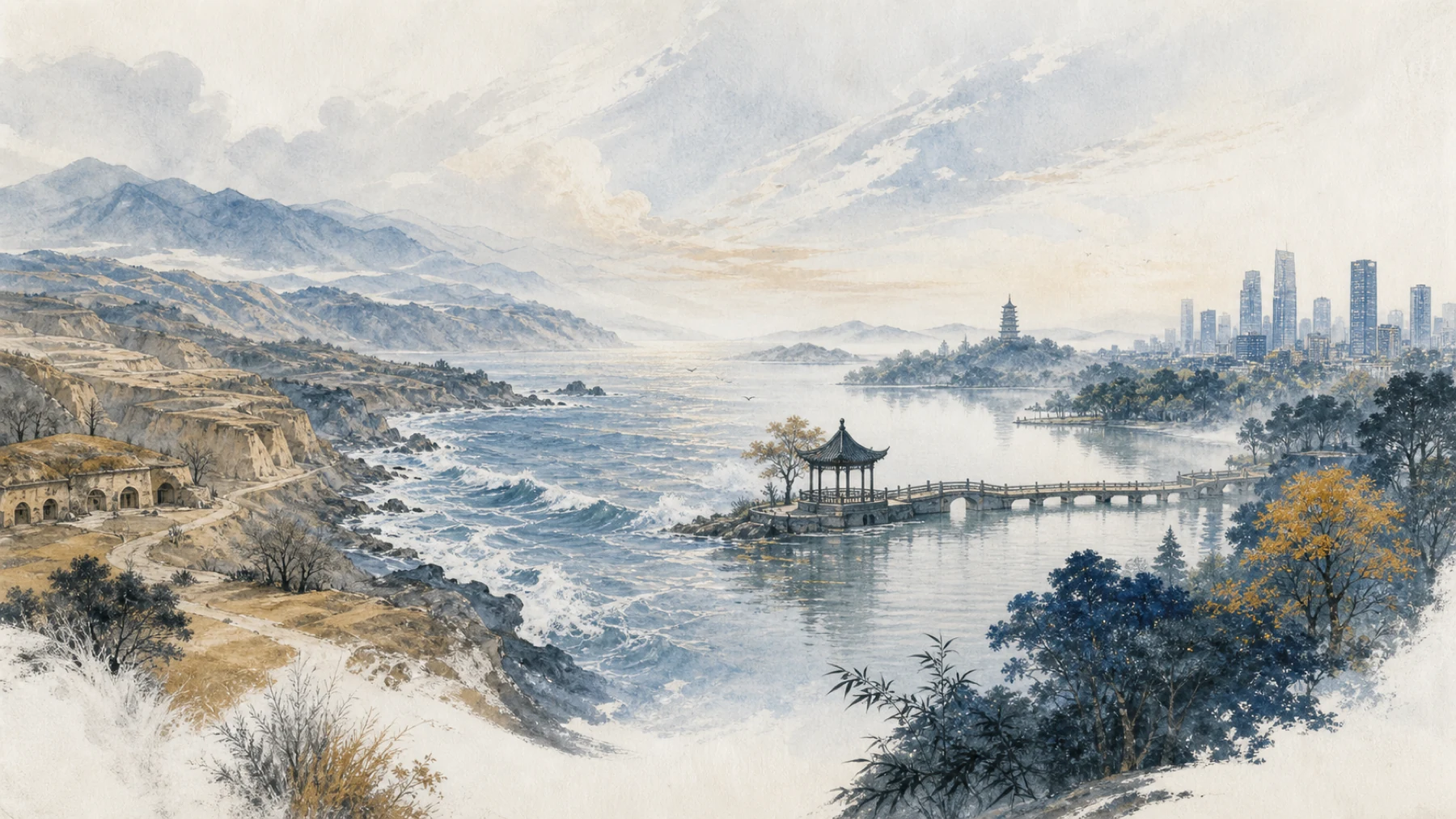 陇上高原、东海之滨、西子湖畔与锦城交叠成一幅连续风景